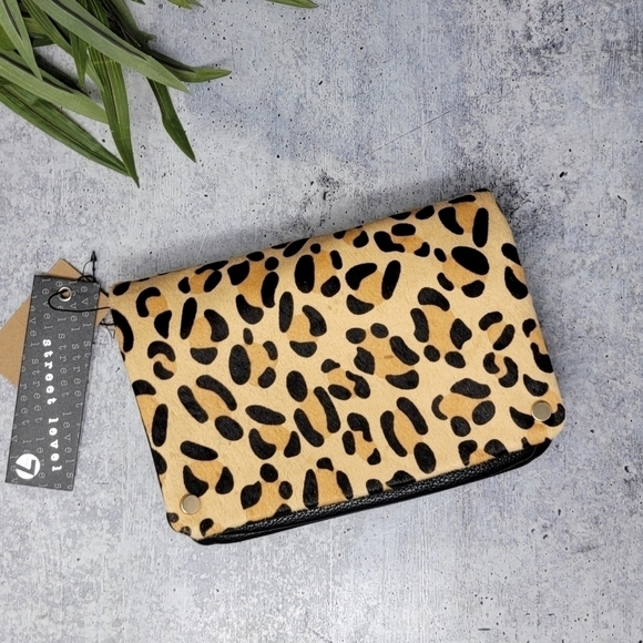 NWT Street Level | Leopard Clutch with Multiple Zipper Sections - Picture 1 of 7